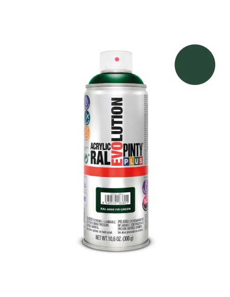 Pintura acrílica spray evolution 520 cc ral 6009 fir green 300 g