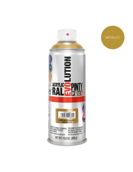 Pintura acrílica spray evolution metalizada 520 cc oro mt192