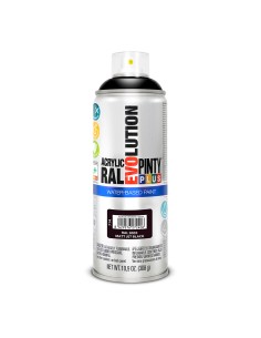Pintura acrílica spray evolution water-based 520 cc ral 9005 negro intenso mate