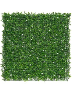 Jardín vertical color verde con flores de jazmín 50 x 50 cm, 4 uds