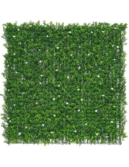 Jardín vertical color verde con flores de jazmín 50 x 50 cm, 4 uds