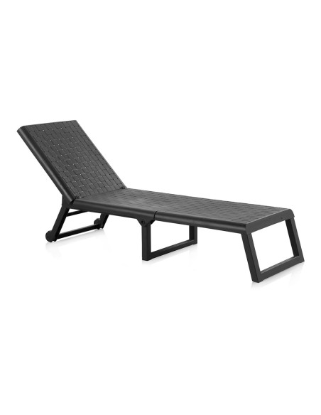 Tumbona plegable dream color wengue con ruedas 58 x 42 x 199 cm