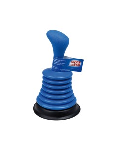 Desatascador manual de ventosa azul, 19 x 11 x 11 cm