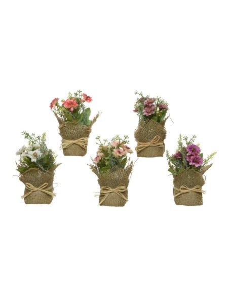 Planta artificial mini con arpillera ø7x17cm modelos surtidos colores / modelos surtidos