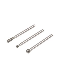 Muelas de diamante esféricas y cónicas, set 3 uds