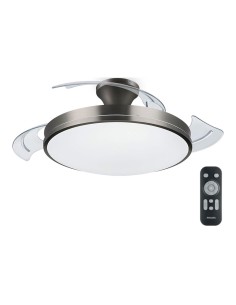 Ventilador de techo de led modelo atlas. color nikel. potencia: 28 + 35 w aspas: ø 106 cm con mando a distancia