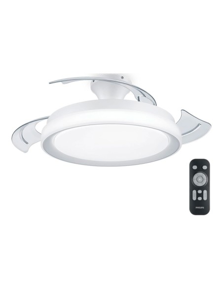 Ventilador de techo de led modelo bliss. color blanco. potencia: 28 + 35 w aspas: ø 106 cm con mando a distancia