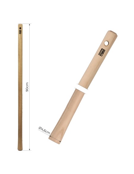 Mango de madera de eucaliptus para pico, amp9046, ø4,6 cm x 90 cm