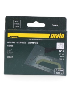 Grapas n 4 de 8mm 1000 unid. espesor 1,2mm gg408 mota