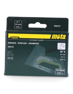 Grapas n 4 de 10mm 1000 unid. espesor 1,2mm gg410 mota