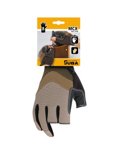 Guante piel sintetica / spandex, 3 dedos abierto, táctil, t-08