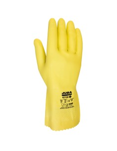 Guante látex flocado interior algodón, para químicos, amarillo, t-08