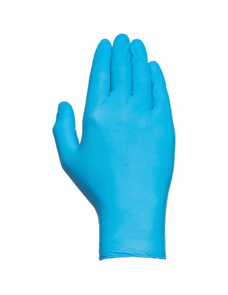 Guante nitrilo, sin polvo, desechable, económico, azul, t-xl, caja 100 uds