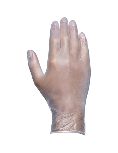Guante vinilo, sin polvo, desechable, transparente, t-07, caja 100 uds