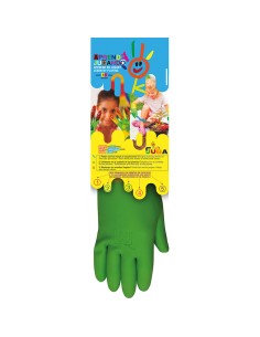 Guante látex flocado interior, infantil, jardinería, bicolor, t-04 años