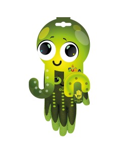 Guante nailon palma recubierta látex rugoso, infantil, verde, t-08 años