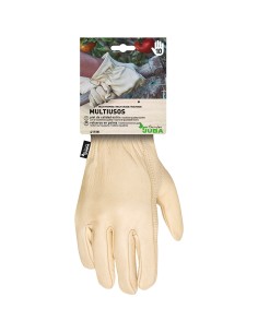 Guante piel flor vacuno reforzado para jardinería, t-10