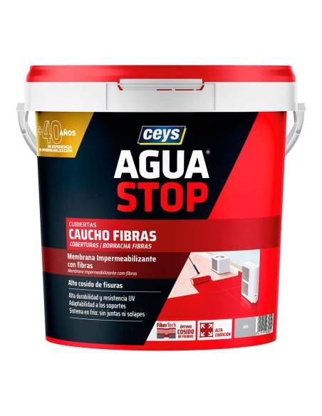 Aguastop caucho fibras gris 5 kg