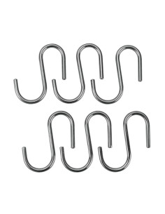 Ganchos "s" lonardo cromados 6,5 cm, 6 uds