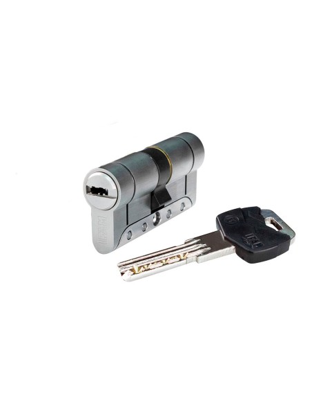 Cilindro iridium m irm3030n níquel 60mm (30+30mm) leva larga 15mm con 5 llaves de seguridad. ifam