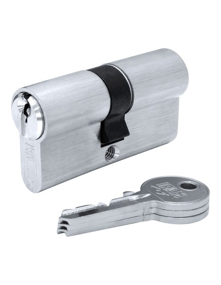 Cilindro f5s3030n níquel 60mm (30+30mm) leva larga 15mm. con 3 llaves de serreta. ifam