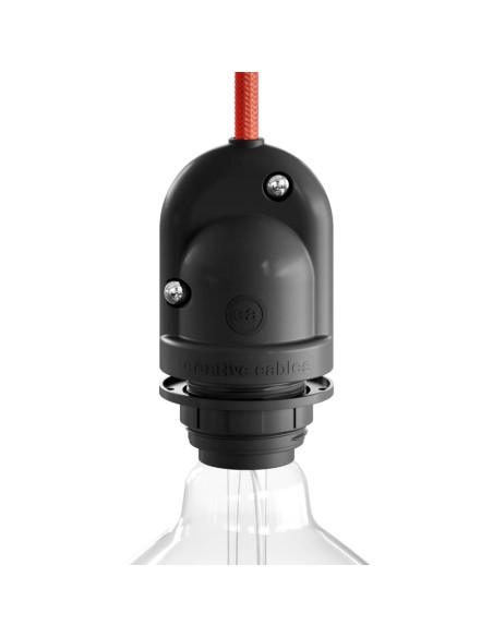 Portalámparas para exterior e27 negro. ip65 (retractilado)