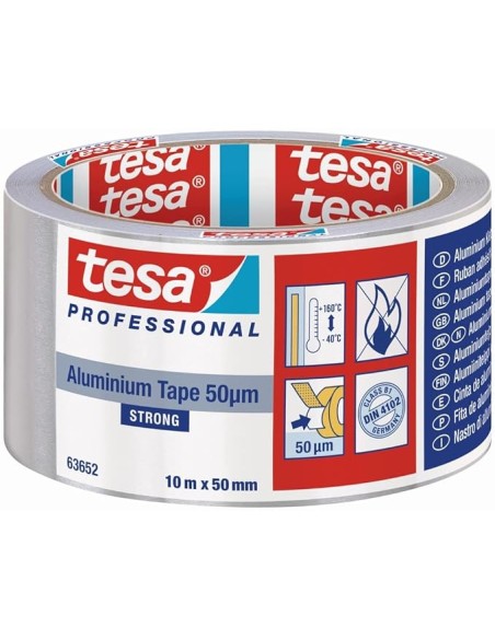 Cinta de aluminio universal 50 micras con protector 50 mm x 10 m