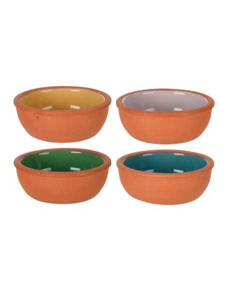 Set 4 cuencos para aperitivos de barro colores surtidos 150 ml ø10,4 x 4,2 cm