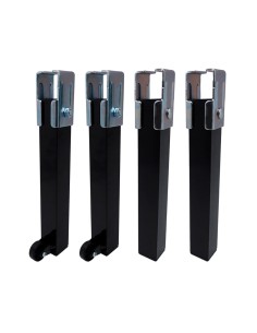 Juego de 4 patas de somier pt25 30x30x260mm con ruerda, negro 96401 micel