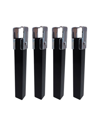Juego de 4 patas de somier pt25 40x30x255mm sin rueda, negro 96404 micel