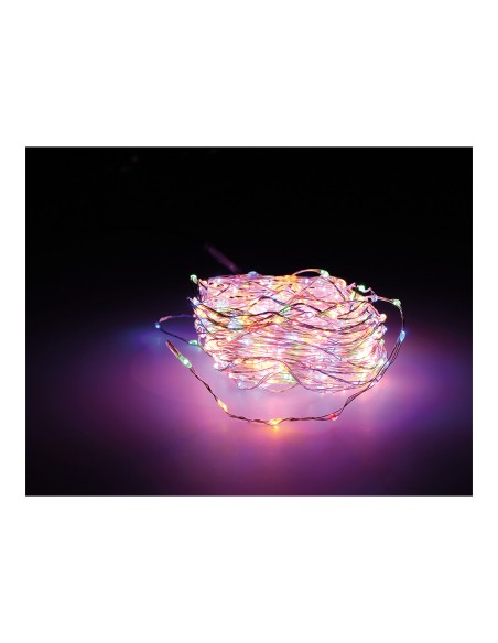 Guirnalda micro led extra dense 567 leds multicolor parpadeante cable plata 14 m