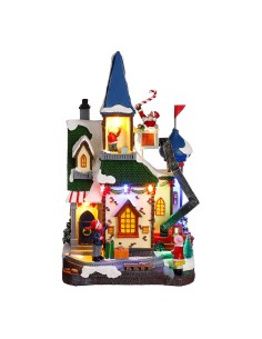 Casa decorativa navideña con luces