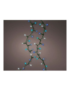 Guirnalda led compact 750 leds parpadeante colores blanco, azul y turquesa cable verde 21 m