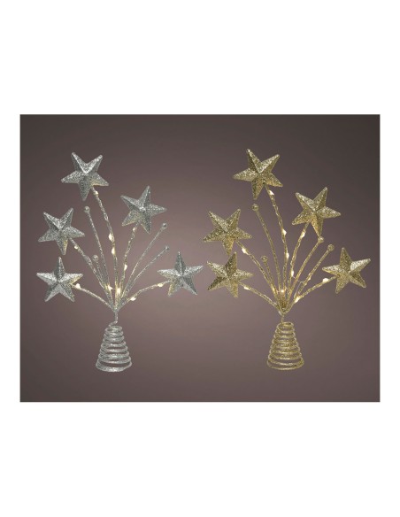 Adorno para copa árbol de navidad estrella 5x21x31cm 12 leds colores surtidos