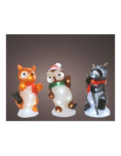 Figuras de animales acrilicas led para exterior 13x10x24cm 20 leds modelos surtidos