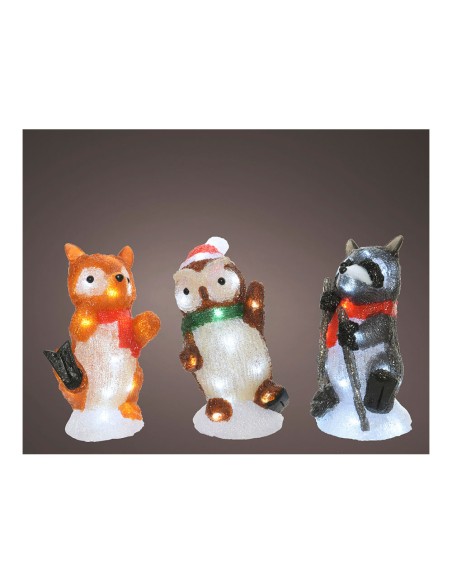 Figuras de animales acrilicas led para exterior 13x10x24cm 20 leds modelos surtidos