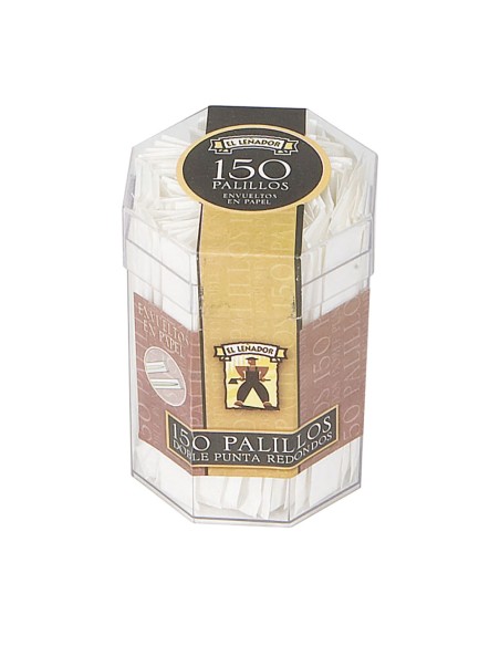 Palillos redondos el leñador cubilete de plástico con 150 uds, bandeja de 12 uds