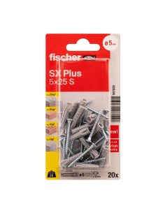 Tacos sx plus sk nv ø5 x 25 mm + tornillos ø3,5 x 35 mm, blister 20 uds