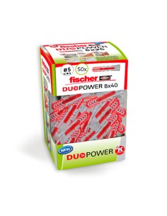 Taco duopower ø8 x 40 mm, caja 50 uds