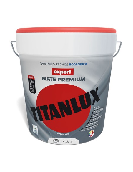 Pintura plástica vinílica veova interior eco lavable export blanco mate 15 l