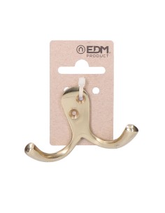 Colgador doble de latón pulido 7,5 x 5 cm