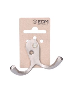 Colgador doble de latón níquel mate 7,5 x 5 cm