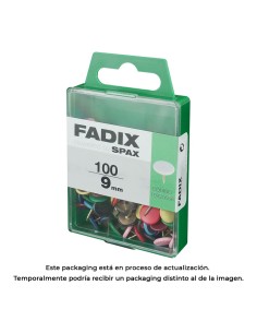 Chincheta plana surtido 9 mm, caja 100 uds