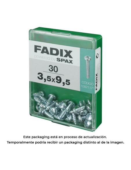 Caja m 30 unid. tornillo rosca chapa cr cinc 3,5x9,5mm fadix
