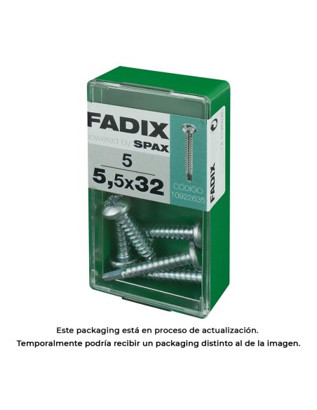 Caja s 5 unid. tornillo rosca chapa cr autot. 5,5x32mm fadix
