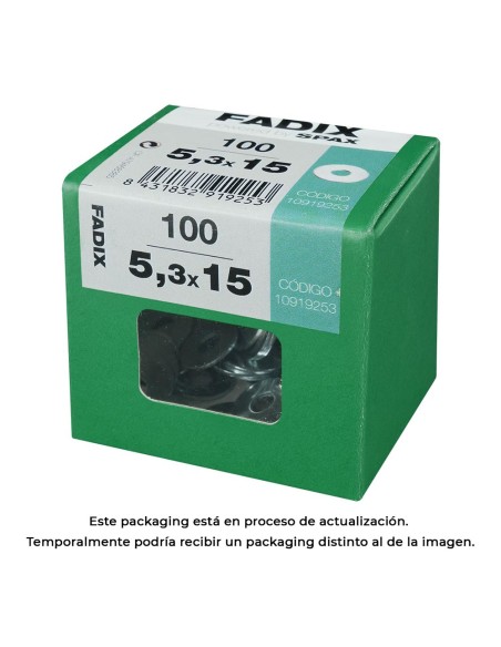 Caja l 100 unid. arandela plana ancha cinc 5,3x15mm fadix