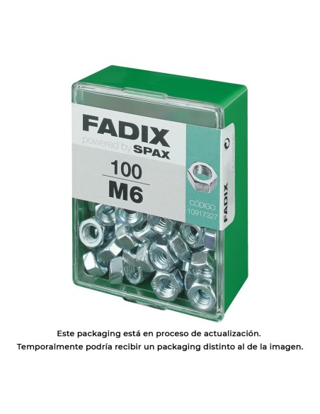 Caja m 100 unid. tuerca cinc m 6 fadix