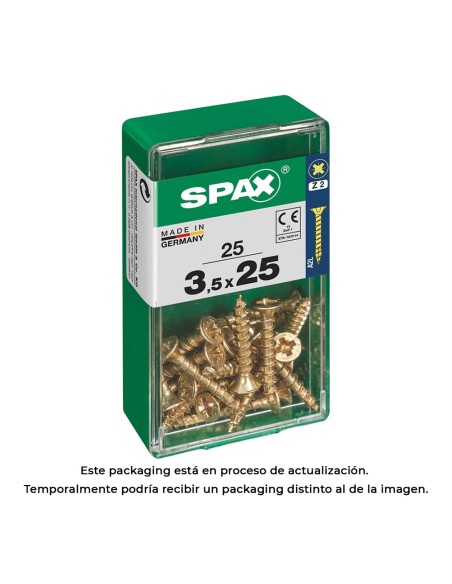 Caja 25 unid. tornillo madera spax cabeza plana yellox 3,5x25mm spax