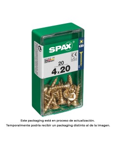Caja 20 unid. tornillo madera cabeza plana yellox 4,0x20mm spax