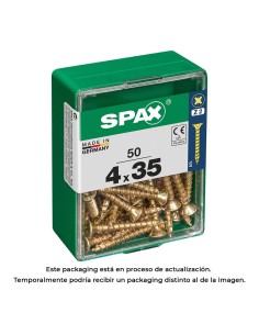 Caja 50 unid. tornillo madera cabeza plana yellox 4,0x35mm spax